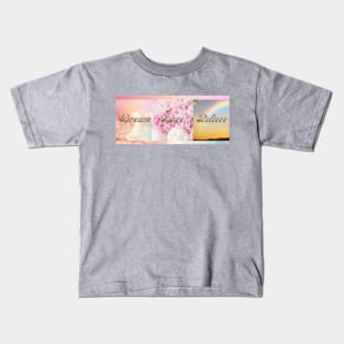 Dream Love Believe (squares) Kids T-Shirt